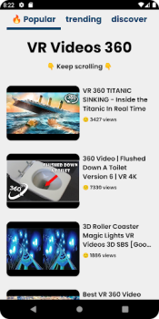 Descargar Vídeos de realidad virtual 360 Entretenimiento para Android captura de pantalla 2