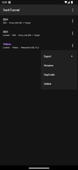 Descargar DarkTunnel - SSH DNSTT V2Ray Herramientas para Android captura de pantalla 3