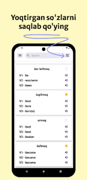 Descargar Noto'g'ri fe'llar jadvali Educación para Android captura de pantalla 2