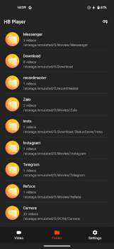 Descargar HB Video Player Editores y reproductores de video para Android captura de pantalla 2