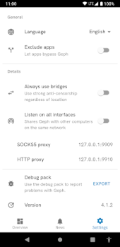 Descargar Geph: free anti-blocking VPN Herramientas para Android captura de pantalla 2