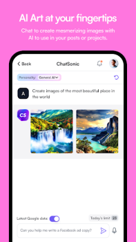 Descargar ChatSonic: Super ChatGPT App Trabajo para Android captura de pantalla 3