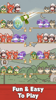 Descargar Cat Sort Puzzle: Cute Pet Game Juegos casuales para Android captura de pantalla 2
