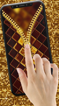 Descargar Gold Zipper Screen Lock Personalización para Android captura de pantalla 3