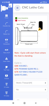 Descargar CNC Lathe Calc Trabajo para Android captura de pantalla 4