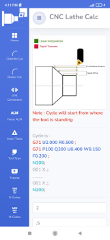 Descargar CNC Lathe Calc Trabajo para Android captura de pantalla 5