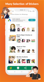 Descargar Anime Stickers for WhatsApp Personalización para Android captura de pantalla 5