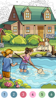 Descargar House Color by number game Juegos de mesa para Android captura de pantalla 5
