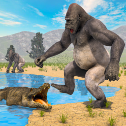 Logotipo Angry Wild Gorilla Animal Game