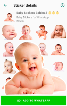 Descargar Baby Stickers for WhatsApp Comunicación para Android captura de pantalla 2