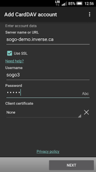 Descargar CardDAV-Sync free Trabajo para Android captura de pantalla 2