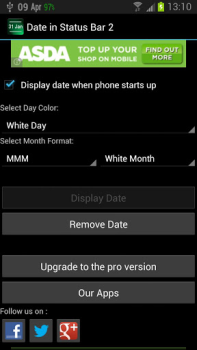 Descargar Fecha barra de estado 2 Trabajo para Android captura de pantalla 2