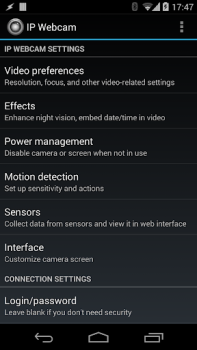 Descargar IP Webcam Editores y reproductores de video para Android