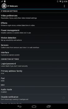 Descargar IP Webcam Editores y reproductores de video para Android captura de pantalla 6
