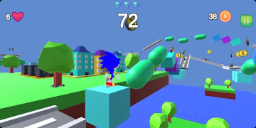 Descargar Blue Hedgehog Dash Run 3D v2 Aventuras para Android captura de pantalla 2