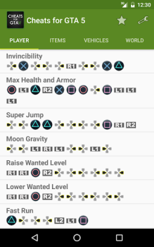 Descargar Cheat Codes for GTA5 Entretenimiento para Android captura de pantalla 7