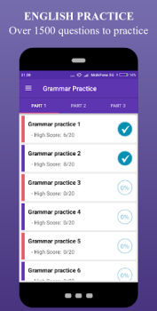 Descargar English Grammar Test - Grammar Educación para Android captura de pantalla 2