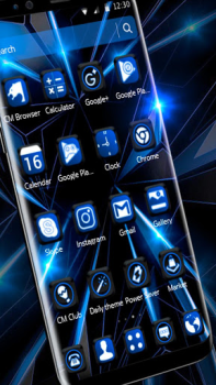 Descargar Черная голубая тема будущего Personalización para Android captura de pantalla 2