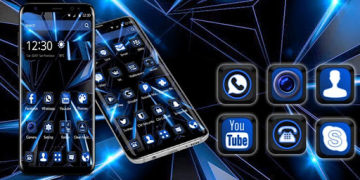 Descargar Черная голубая тема будущего Personalización para Android captura de pantalla 4