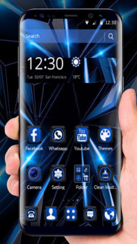 Descargar Черная голубая тема будущего Personalización para Android captura de pantalla 5