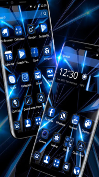 Descargar Черная голубая тема будущего Personalización para Android captura de pantalla 7