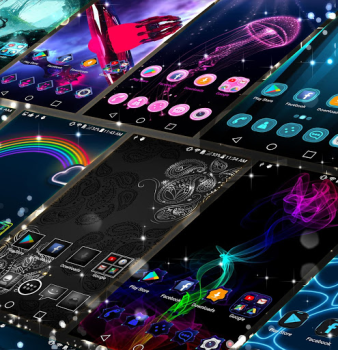 Descargar Lanzador Tema Negro Personalización para Android captura de pantalla 2