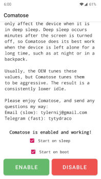 Descargar Comatose — Android Deep Sleep Herramientas para Android captura de pantalla 2