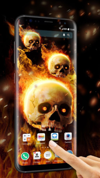Descargar Красивые Пылающий череп живые обои Personalización para Android captura de pantalla 2