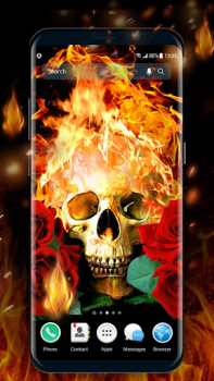 Descargar Красивые Пылающий череп живые обои Personalización para Android captura de pantalla 3