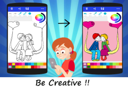 Descargar Romantic Love Coloring Book Arte y Diseño para Android captura de pantalla 3