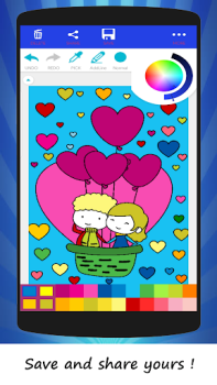 Descargar Romantic Love Coloring Book Arte y Diseño para Android captura de pantalla 5