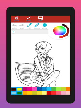 Descargar Libro de colorear de anime Arte y Diseño para Android captura de pantalla 7