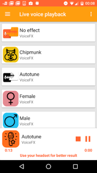 Descargar VoiceFX - cambio de voz con ef Entretenimiento para Android captura de pantalla 5