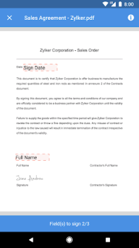 Descargar Zoho Sign - Fill & eSign docs Trabajo para Android captura de pantalla 4