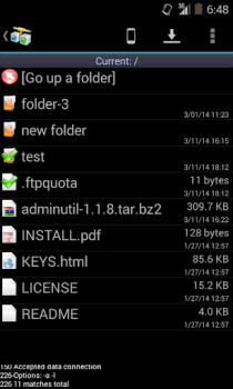 Descargar AndFTP es es un cliente FTP Herramientas para Android captura de pantalla 2