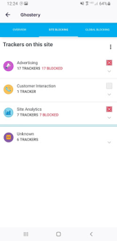 Descargar Ghostery Privacy Browser Trabajo para Android captura de pantalla 2