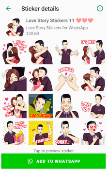 Descargar Stickers de amor para WhatsApp Comunicación para Android captura de pantalla 3