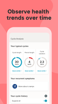 Descargar Calendario Menstrual Clue Salud y estado fisico para Android captura de pantalla 6
