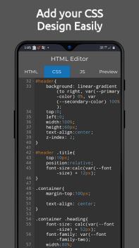 Descargar HTML Editor - HTML, CSS & JS Trabajo para Android captura de pantalla 3