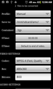 Descargar Video Converter Android Editores y reproductores de video para Android captura de pantalla 3