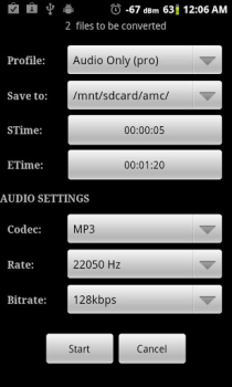 Descargar Video Converter Android Editores y reproductores de video para Android captura de pantalla 5