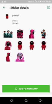 Descargar Juego de calamar WASticker Entretenimiento para Android captura de pantalla 6
